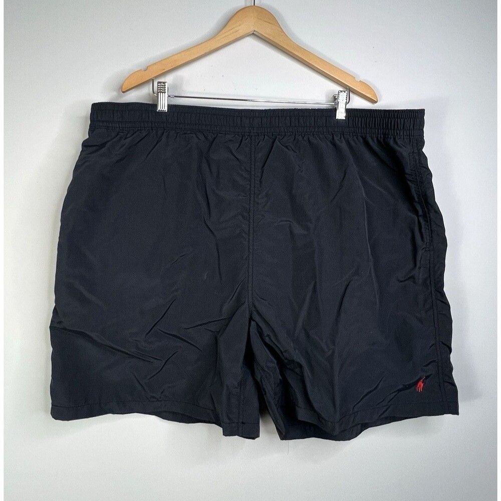 Polo Ralph Lauren Men's 2XL Tall 6" Inseam Black Mesh Lined Swim Trunks Shorts